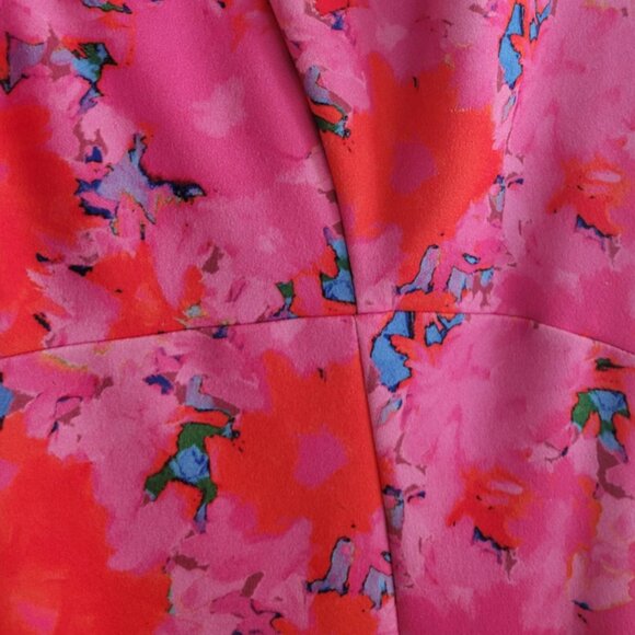 Alexia Admor Pink and Red Sheath Midi Dress - Picture 14 of 16